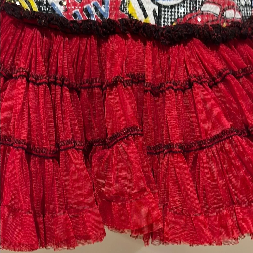 Red Superhero Comic Book girls size 4 dress